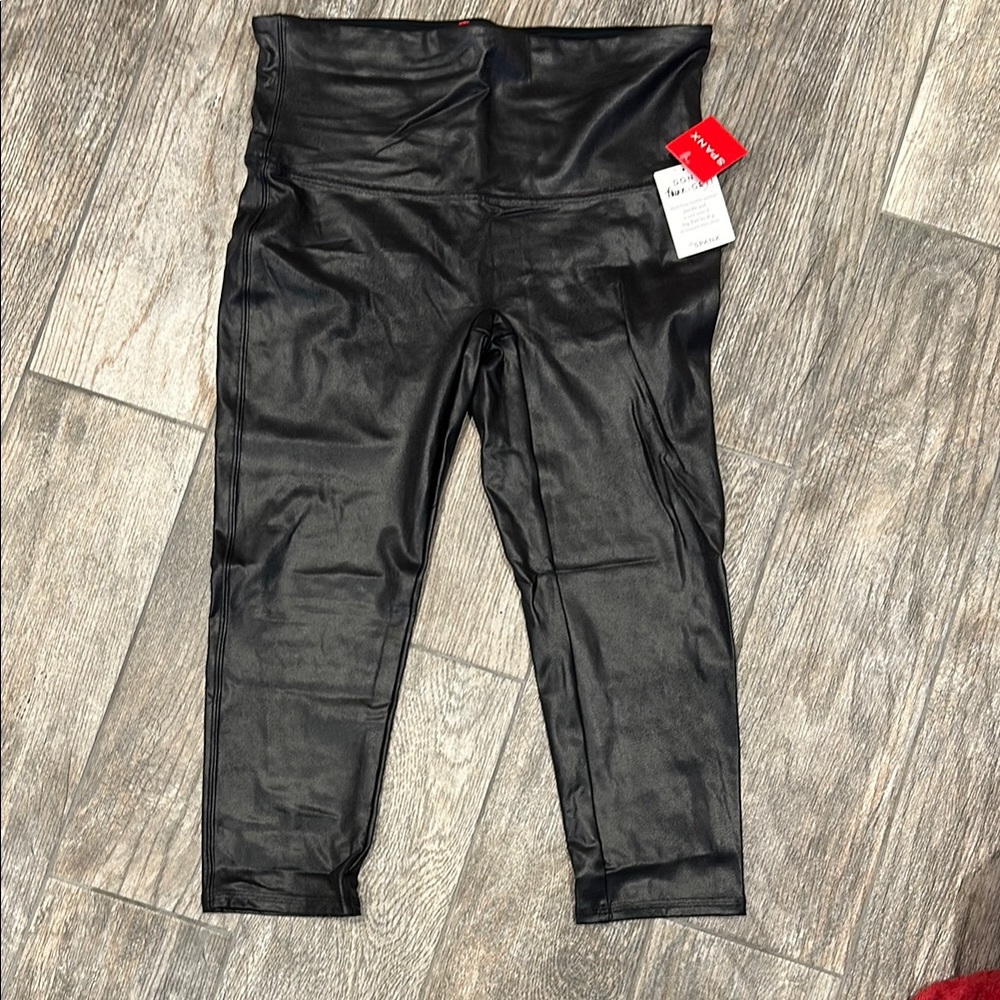 SPANX Black Faux Leather Leggings